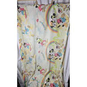 Vintage 1980s Disney Mickey and Friends Rainbow Flat Twin Size Sheet-Canada Made